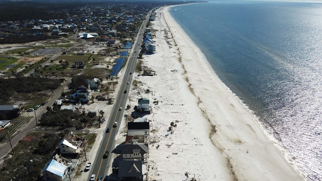 image of mexico beach as viewed from the sky