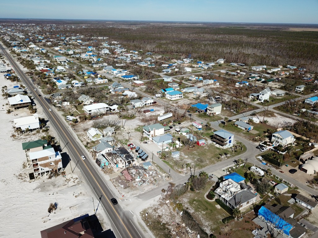 image of an overhead view of the surrounding neighborhoods in mexico beach