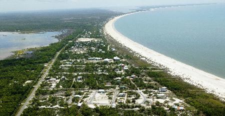image of St. Joe Beach from above